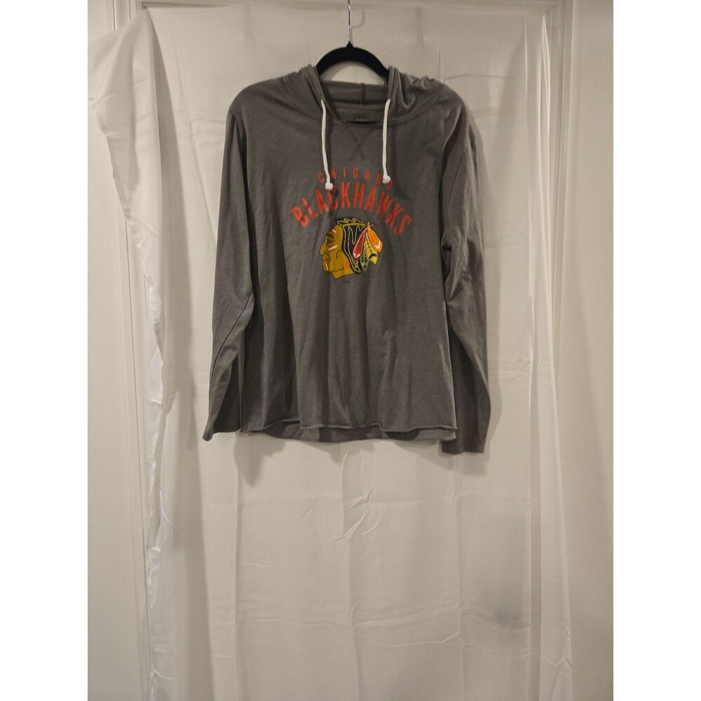 Vintage NHL Chicago Blackhawks Gray Lightweight Hoodie